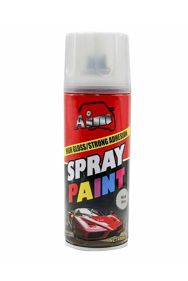 Aim High Gloss Spray Paint Silver - 450ml